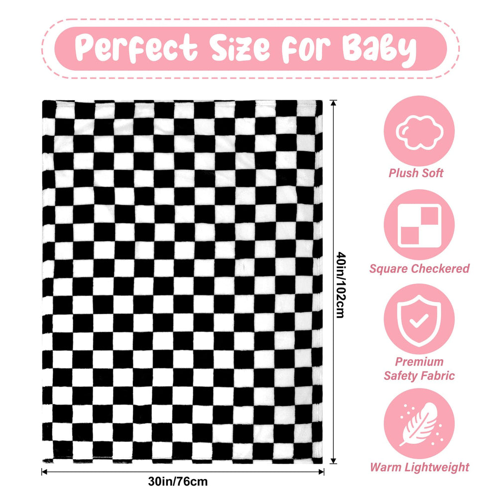 GreatBba plush checkered blanket at bedtime for soft calm snuggles