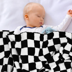 GreatBba plush checkered blanket gift-ready for a newborn celebration