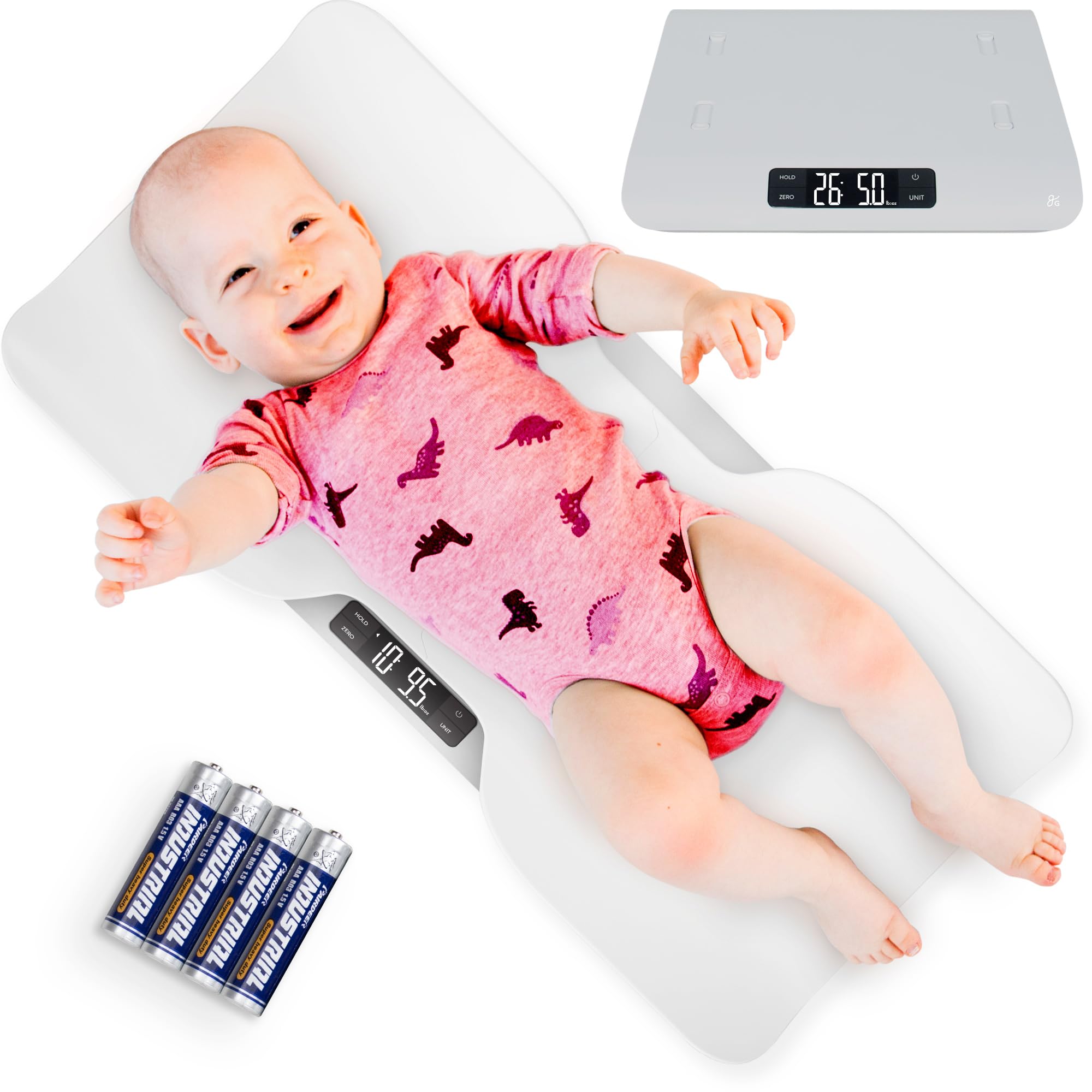Greater Goods baby scale with tray for accurate newborn measurements at home.