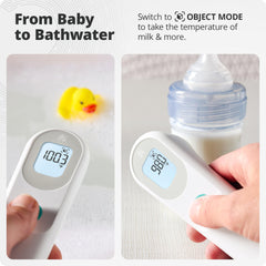 Greater Goods No-Touch thermometer ergonomic grip supports single-handed use.