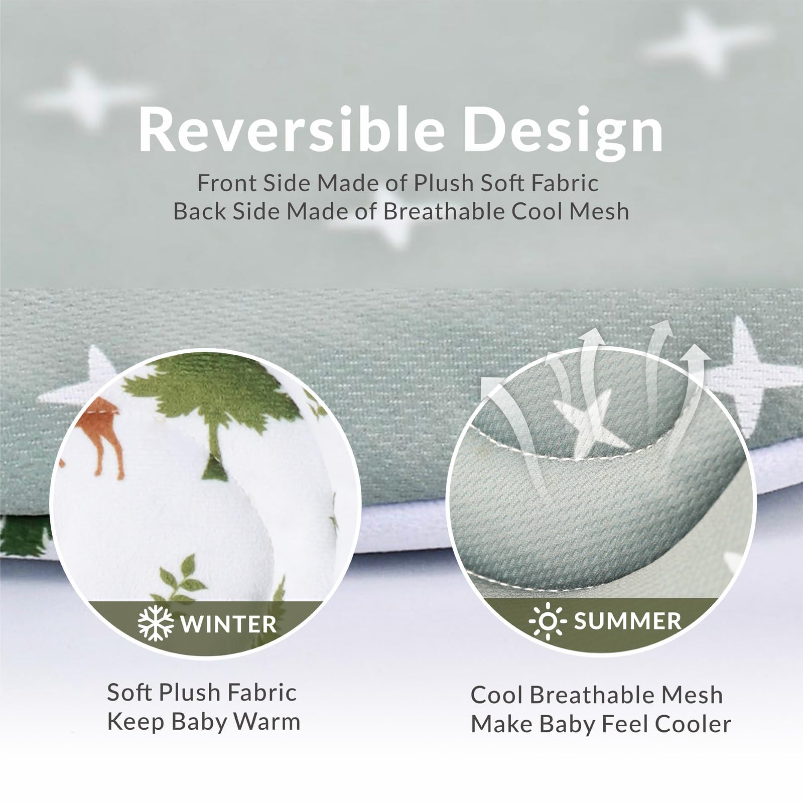 Green Forest breathable mesh back maintains breathable airflow for comfort.