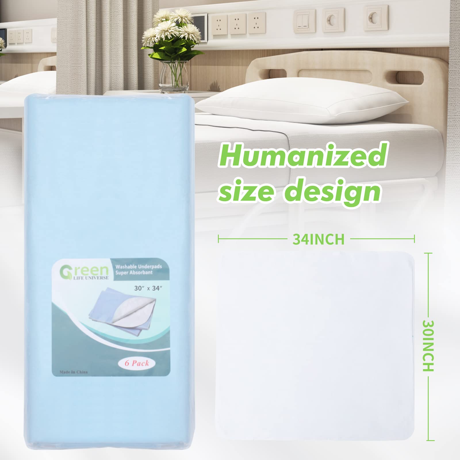 Green Life Universe 6-pack bed pads provide convenient, ongoing coverage