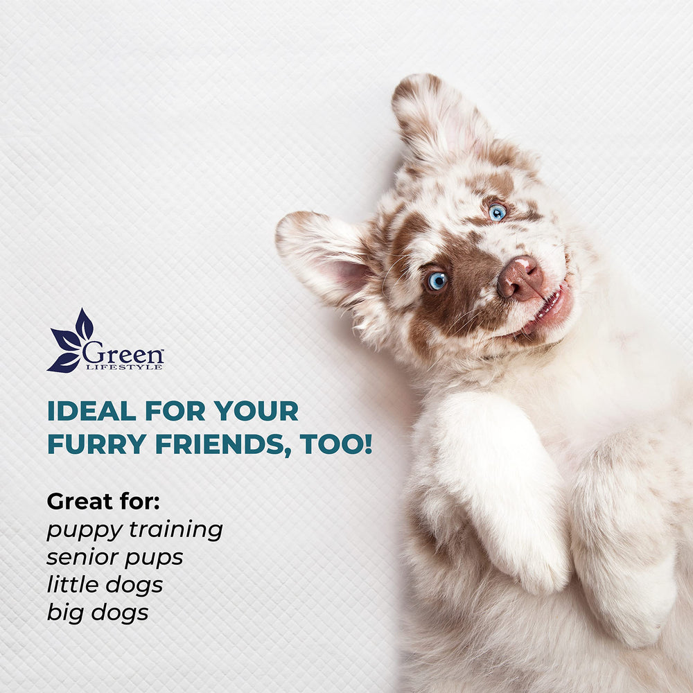 GREEN LIFESTYLE easy-disposal pee pads simplify cleanup after use.