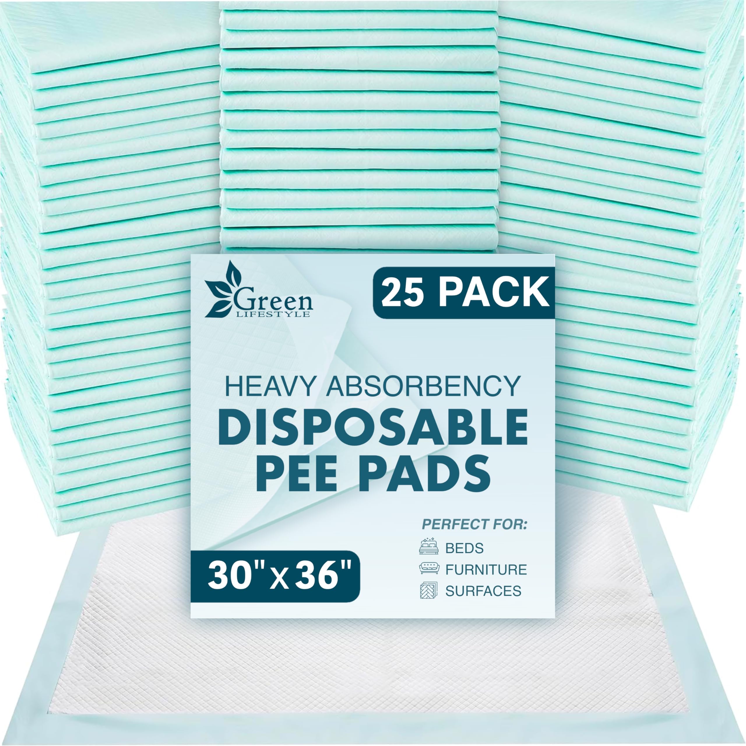 GREEN LIFESTYLE underpads 30x36 pad for reliable overnight protection.
