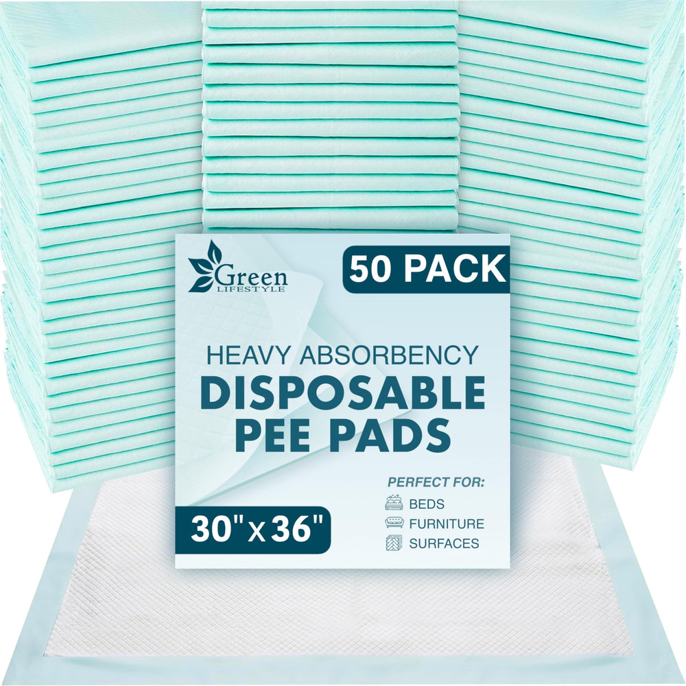 GREEN LIFESTYLE Underpads 50-pack 30x36 offering bulk protection and convenience.