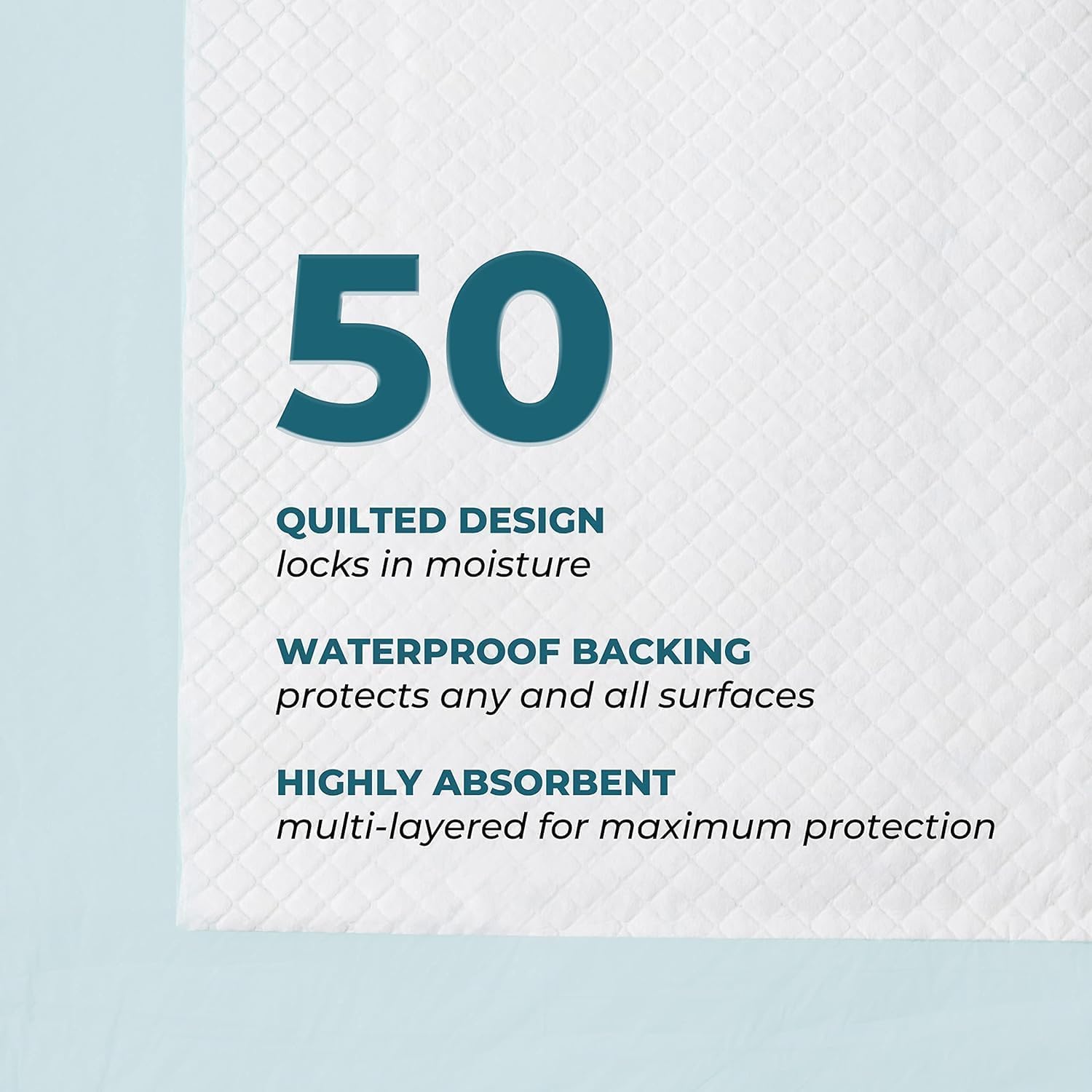 GREEN LIFESTYLE Underpads soft top layer gentle on skin and fur.