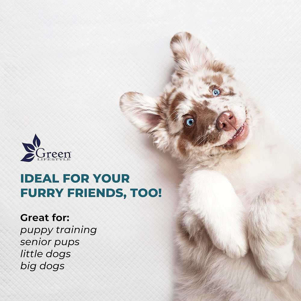 GREEN LIFESTYLE Underpads travel-friendly disposable for easy cleanup on the go.