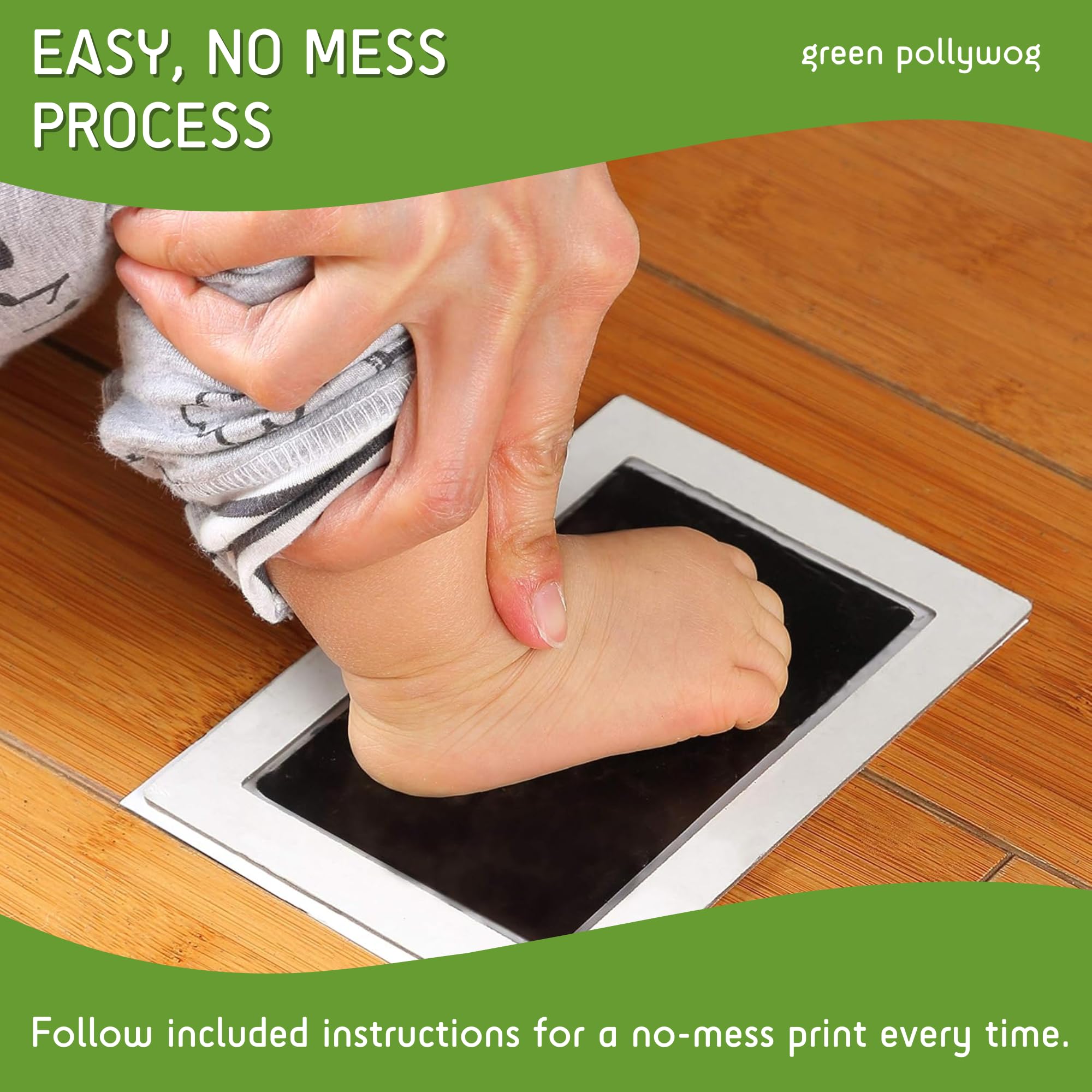 Green Pollywog 3 to 5 prints per pad for lasting keepsakes.