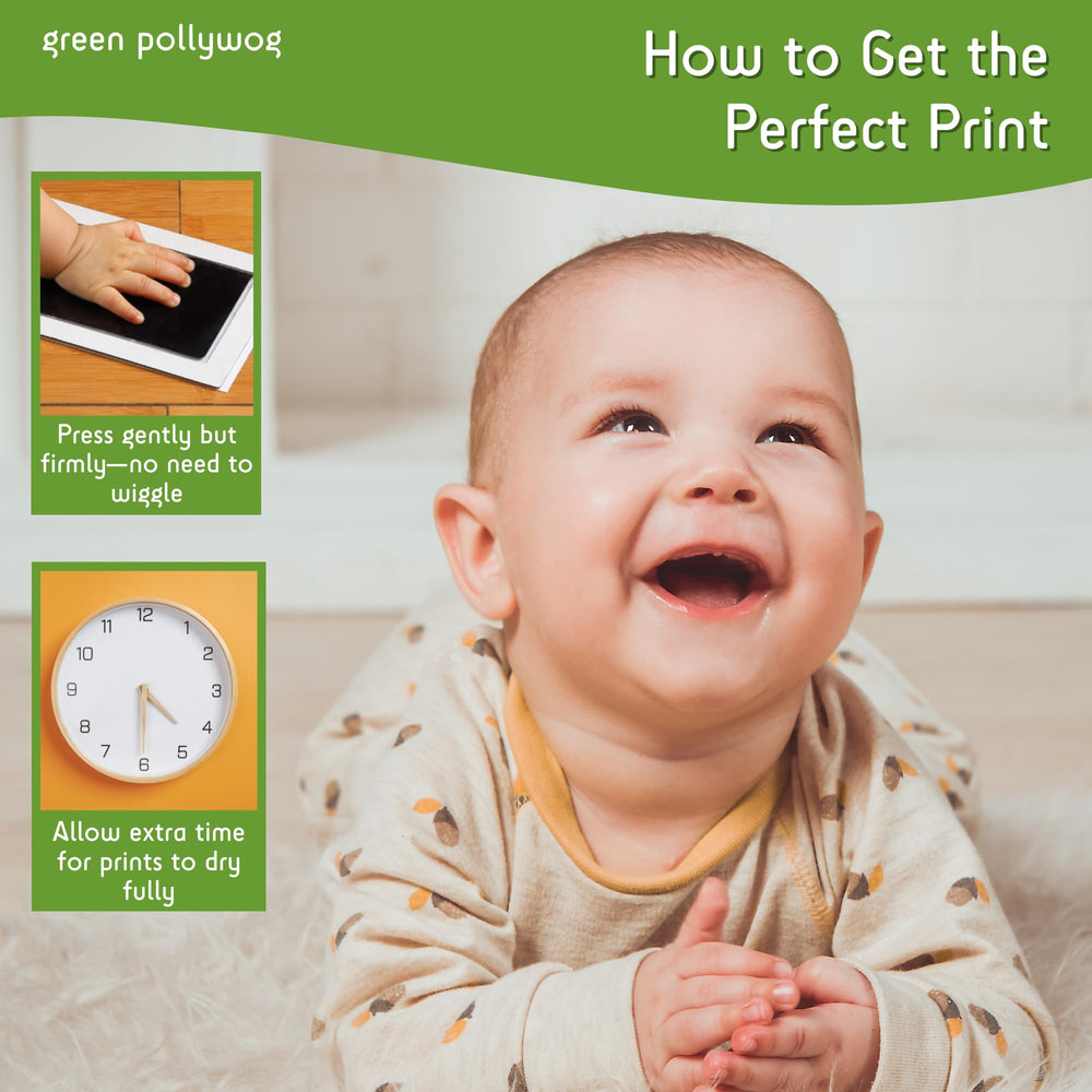 Green Pollywog mess-free stamping preserves memories without ink smudges.