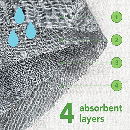 Green Sprouts burp cloths with generous size for full coverage.