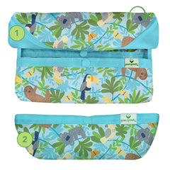 Green Sprouts bib in soft material for gentle skin comfort and easy cleaning.