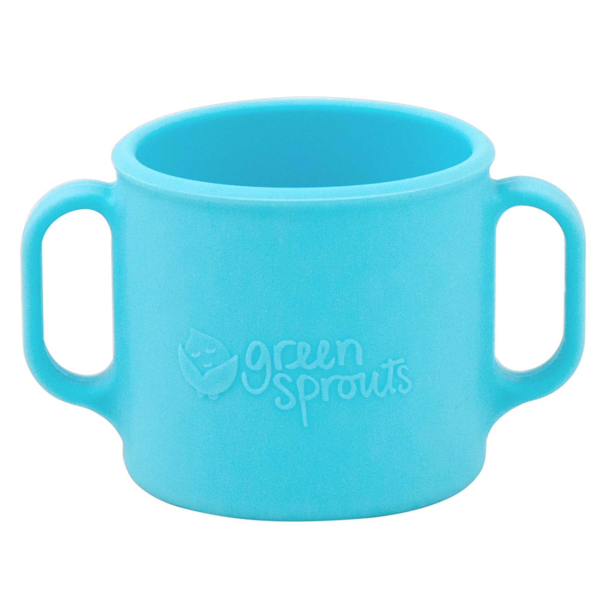 Green Sprouts Learning Cup with easy-grip handles for independent sipping.