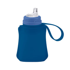 Green Sprouts Sip & Straw Pocket in navy shows a safe, spill-resistant sipping for little ones.