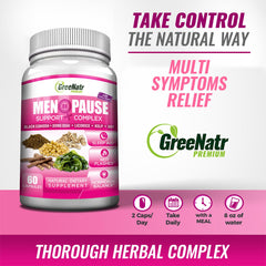 GreeNatr label features Dong Quai and Black Cohosh as core ingredients for hormone balance.