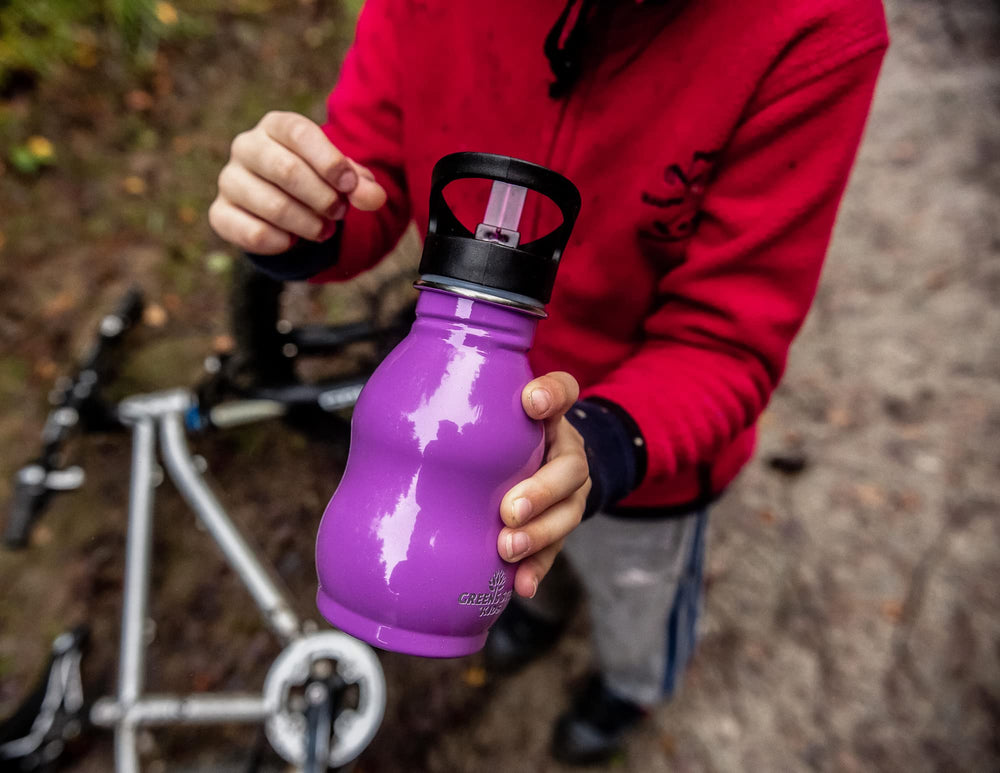 Greens Steel 12 oz bottle is sized for school days.