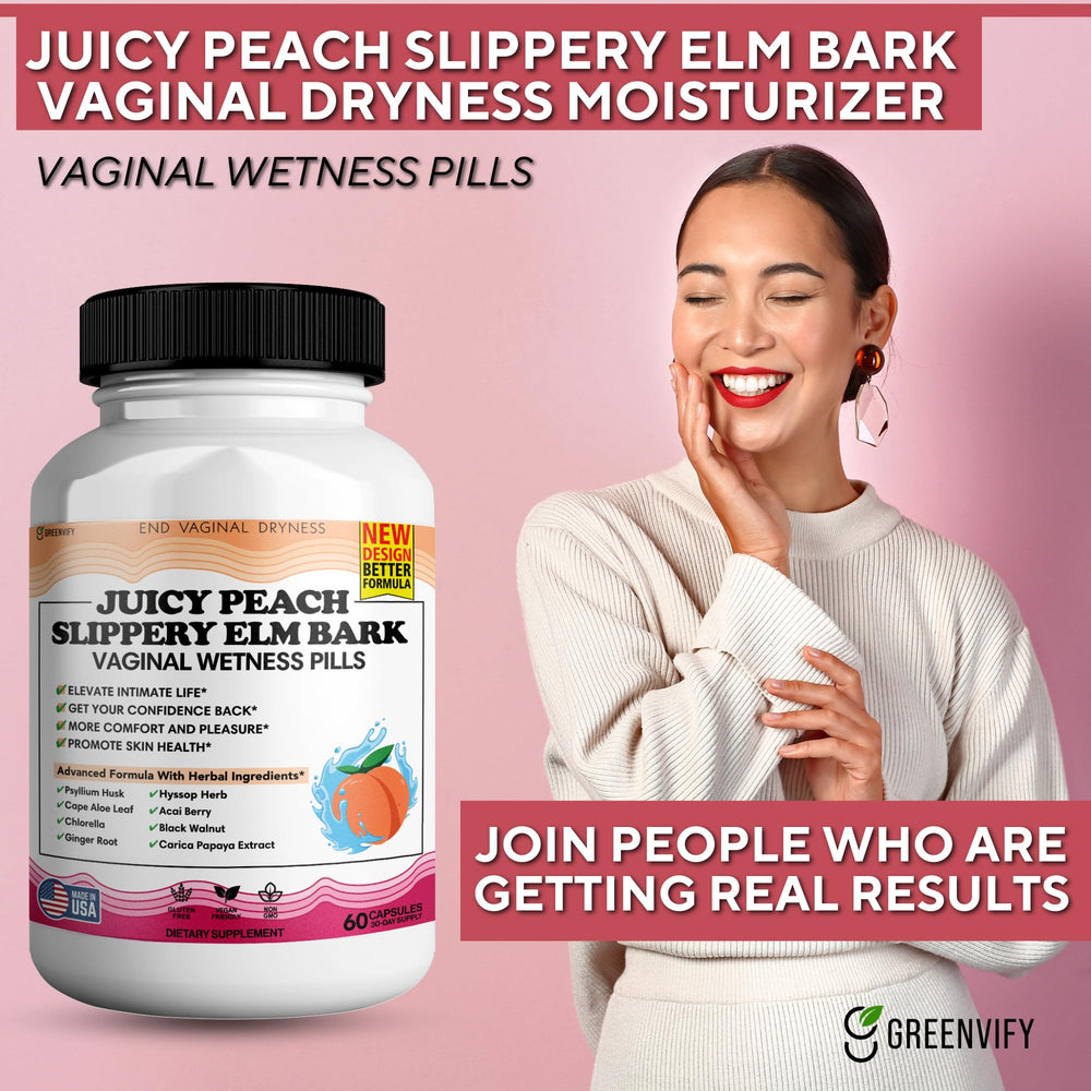 Capsules spilled illustrating easy, discreet oral use.
