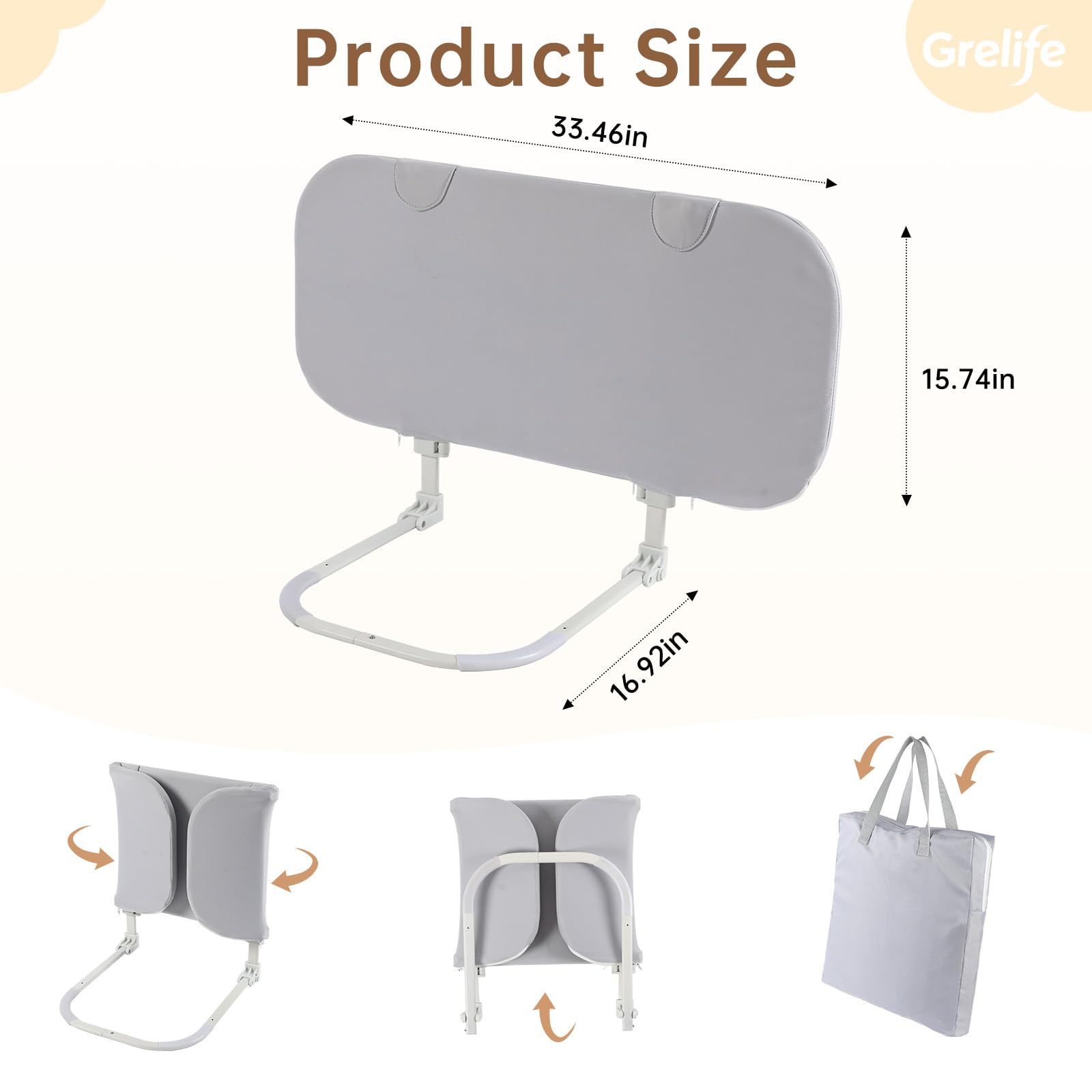 Grelife machine-washable cover keeps the rail clean and ready for daily use