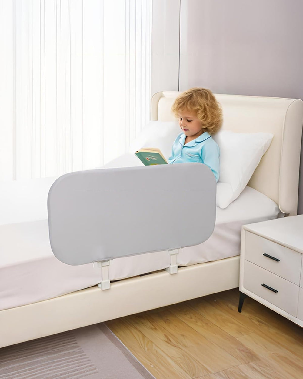 Grelife travel bed rail under-mattress fit enhances stability for toddler sleep