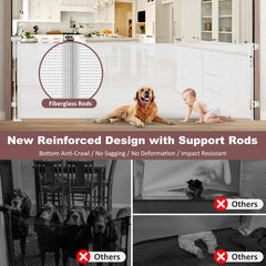 GRENFU 100in-wide retractable gate extended covers wide openings for safe indoor-outdoor use