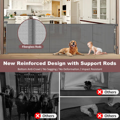 GRENFU 120-inch wide retractable gate for large doorways and easy passage.