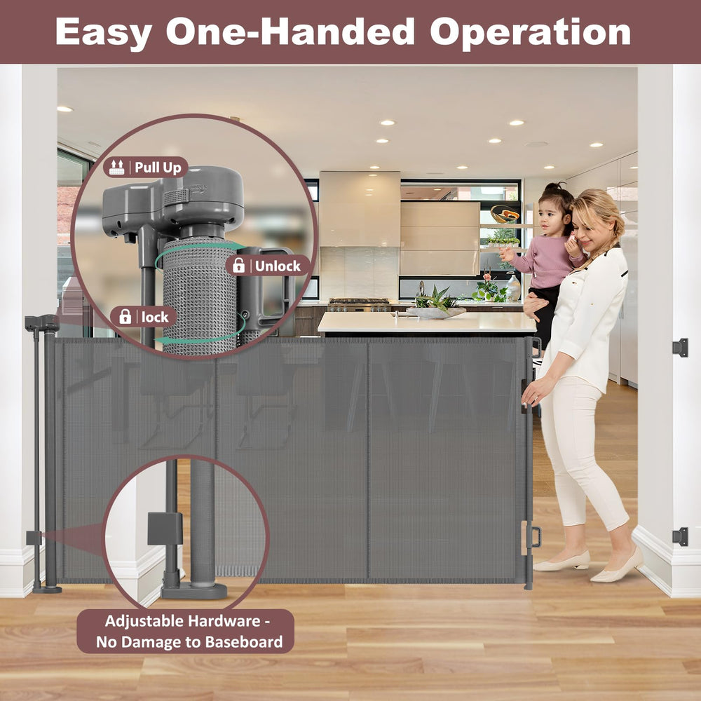 GRENFU adjustable lower bracket fits over baseboards without damage.