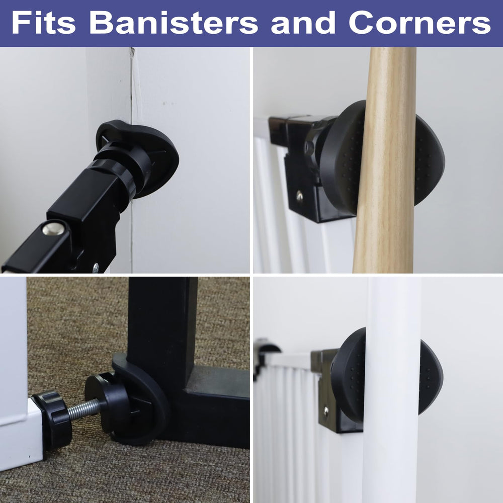 GRENFU banister-to-wall adapter with soft pads protects walls while securing gates.