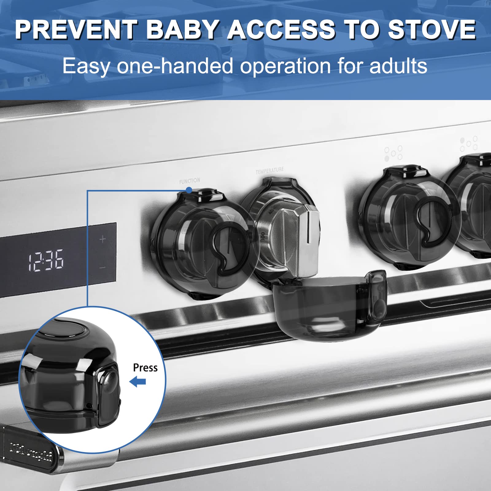 GRENFU easy-install knob covers demonstrate quick setup for busy households.