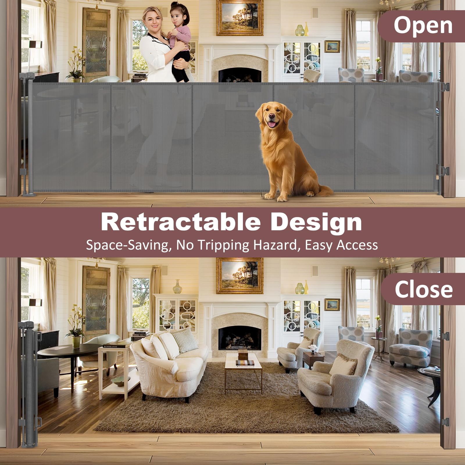 GRENFU indoor-outdoor gate with waterproof and rustproof materials.