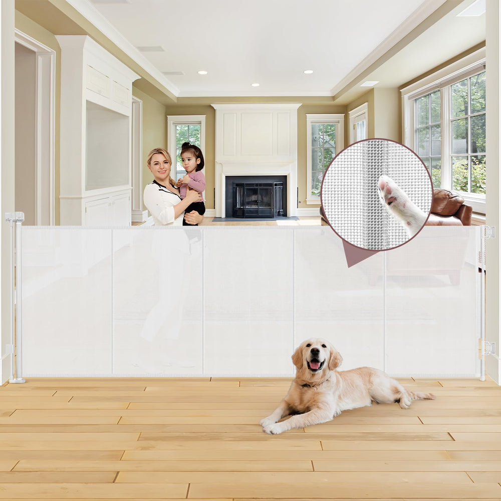 GRENFU reinforced 41in extra-tall gate in doorway provides secure pet and child confinement