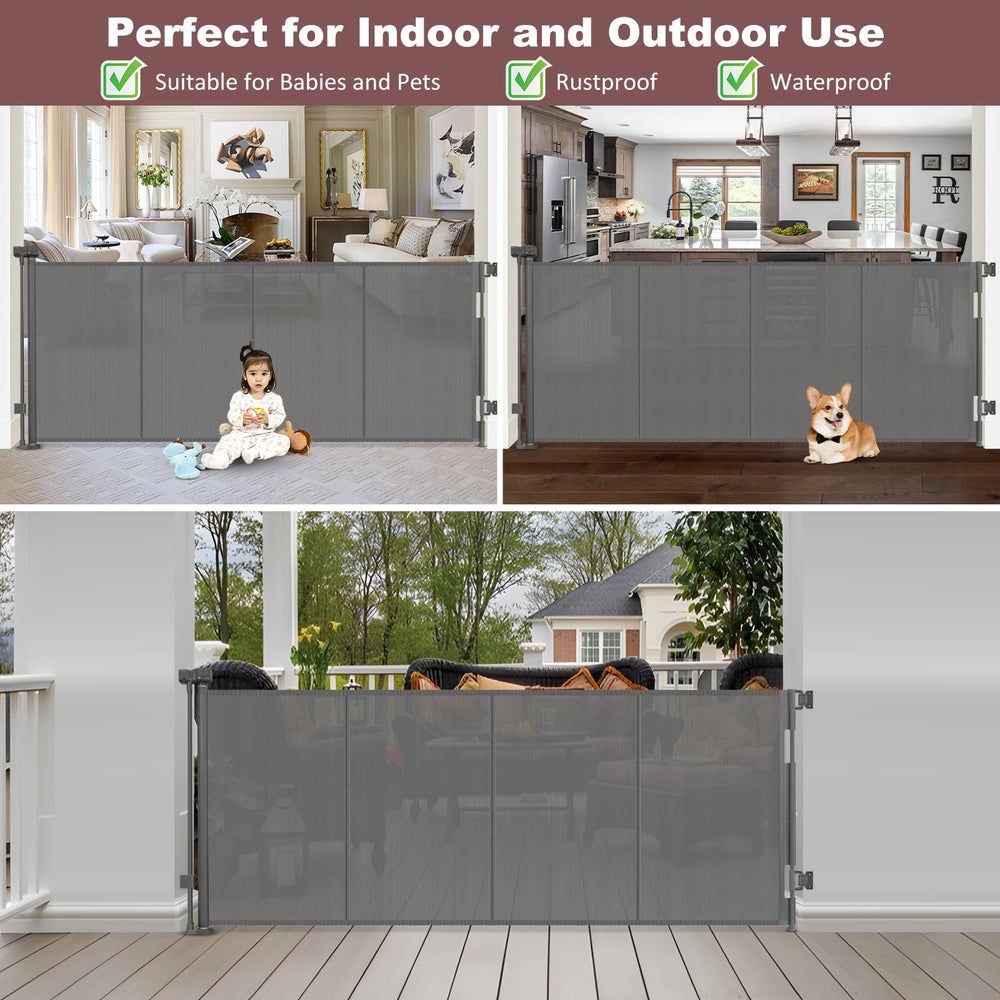 GRENFU scratch-resistant mesh lets you see through while keeping pets contained.