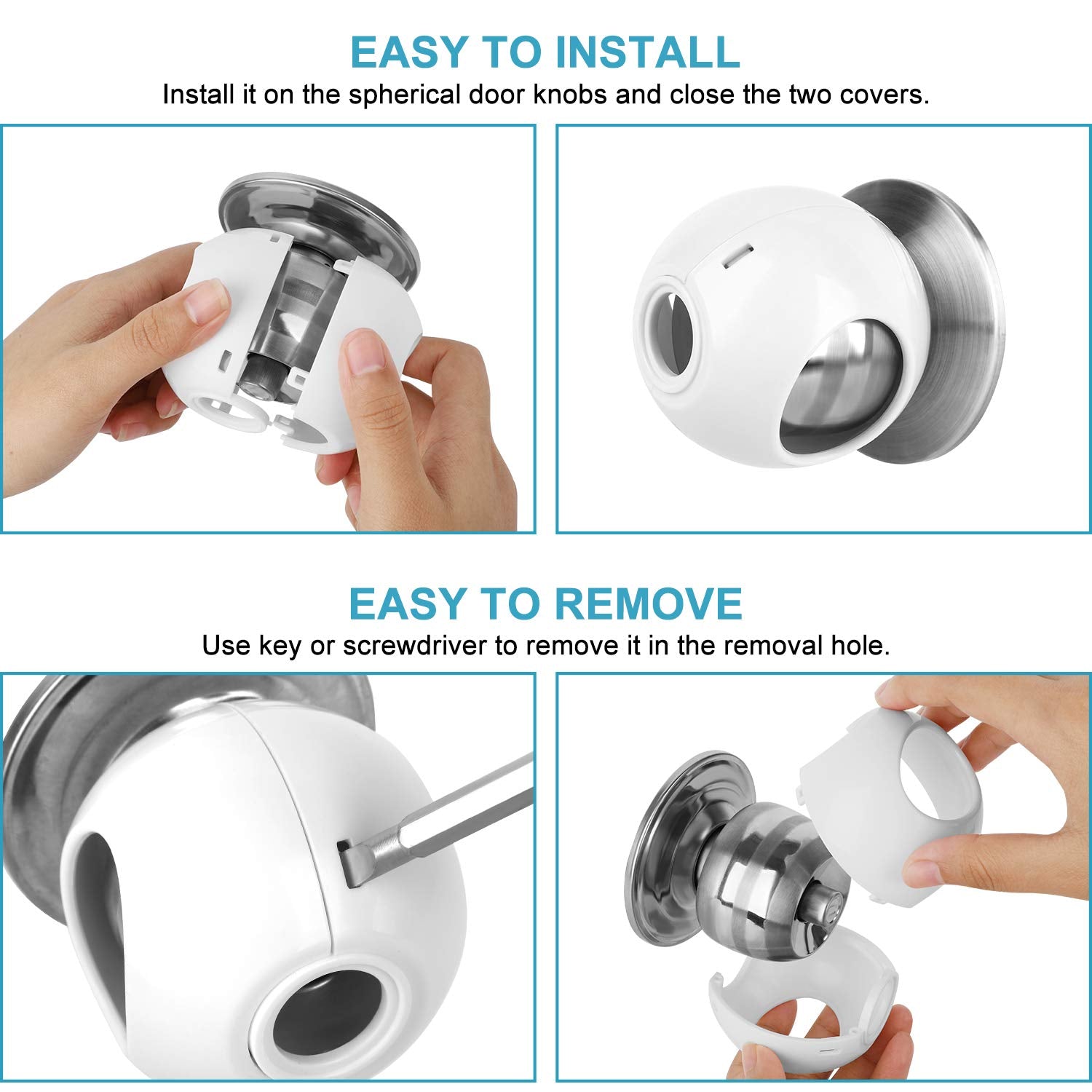 GRENFU sleek design blends with home decor while protecting the knob