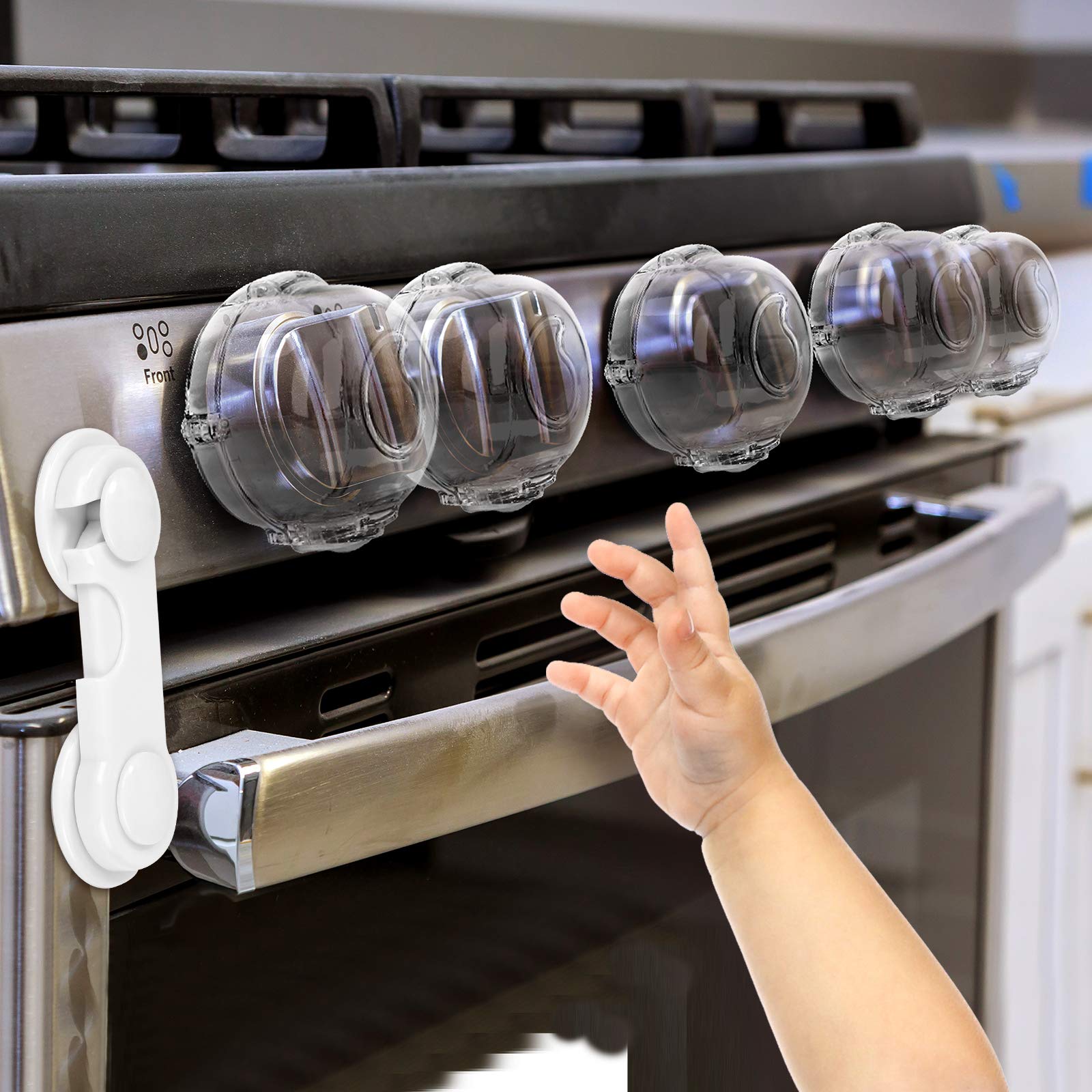 GRENFU stove knob covers with double-key design for safer kitchens.