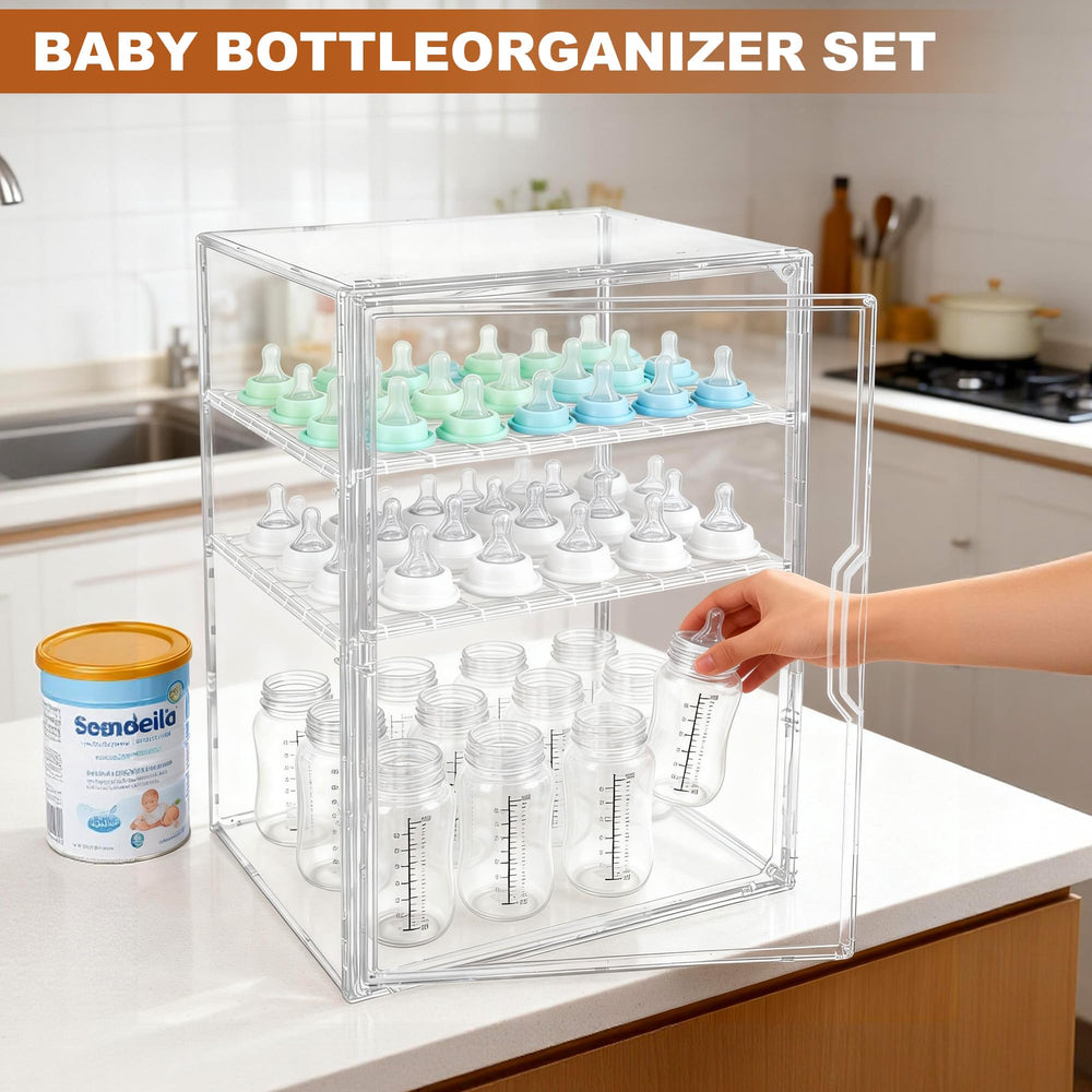 GRETJOB clear acrylic drawer design keeps pump parts and nipples organized.