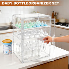 GRETJOB clear acrylic drawer design keeps pump parts and nipples organized.