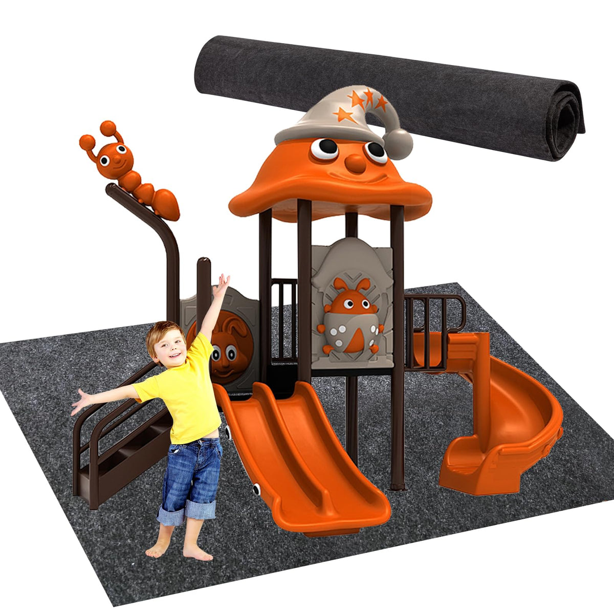 GRETJOB outdoor playmat with large surface 71x55 inches for roomy play areas.