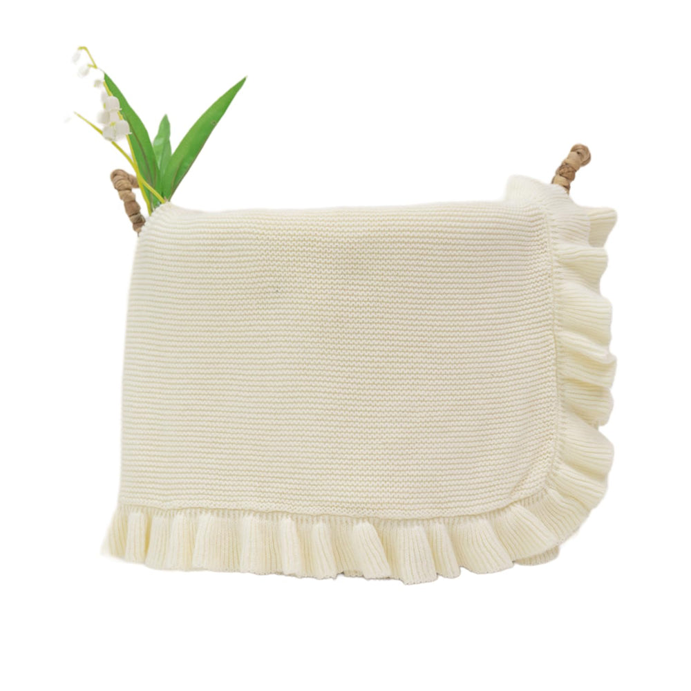 Grewear cotton baby blanket close-up showing soft knit texture for gentle newborn comfort