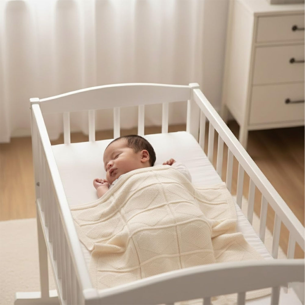 Grewear baby blanket stroller cover in soft knit for on-the-go comfort.