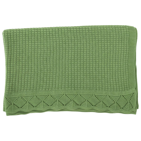 Grewear Baby Knit Blanket beige texture highlights waffle weave for breathable comfort.