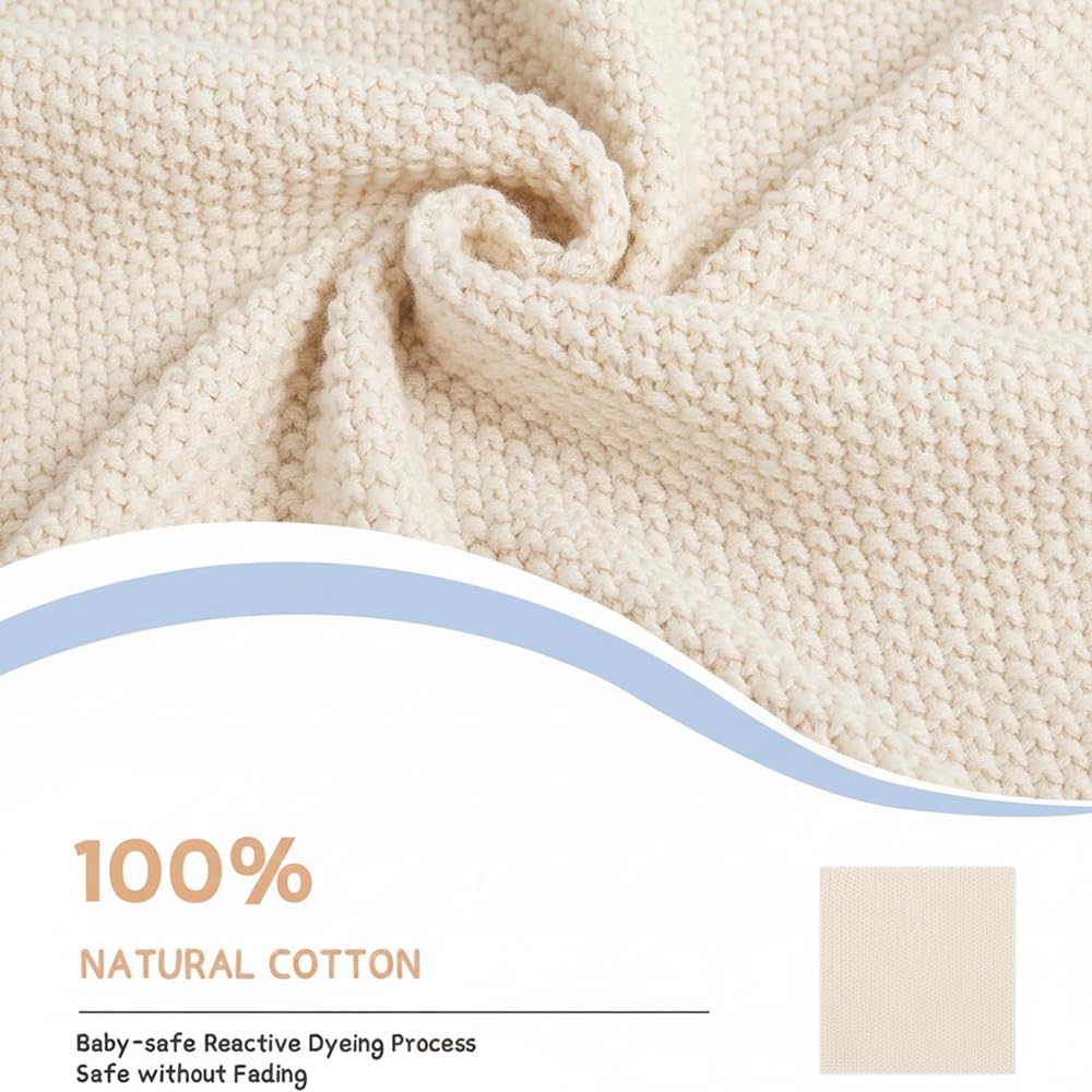 Grewear cream blanket with scallop edging ideal for newborn naps