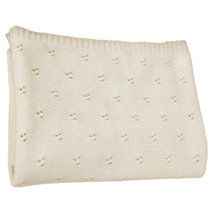Grewear Baby Knit Blanket eyelet pattern in beige for breathable swaddling comfort
