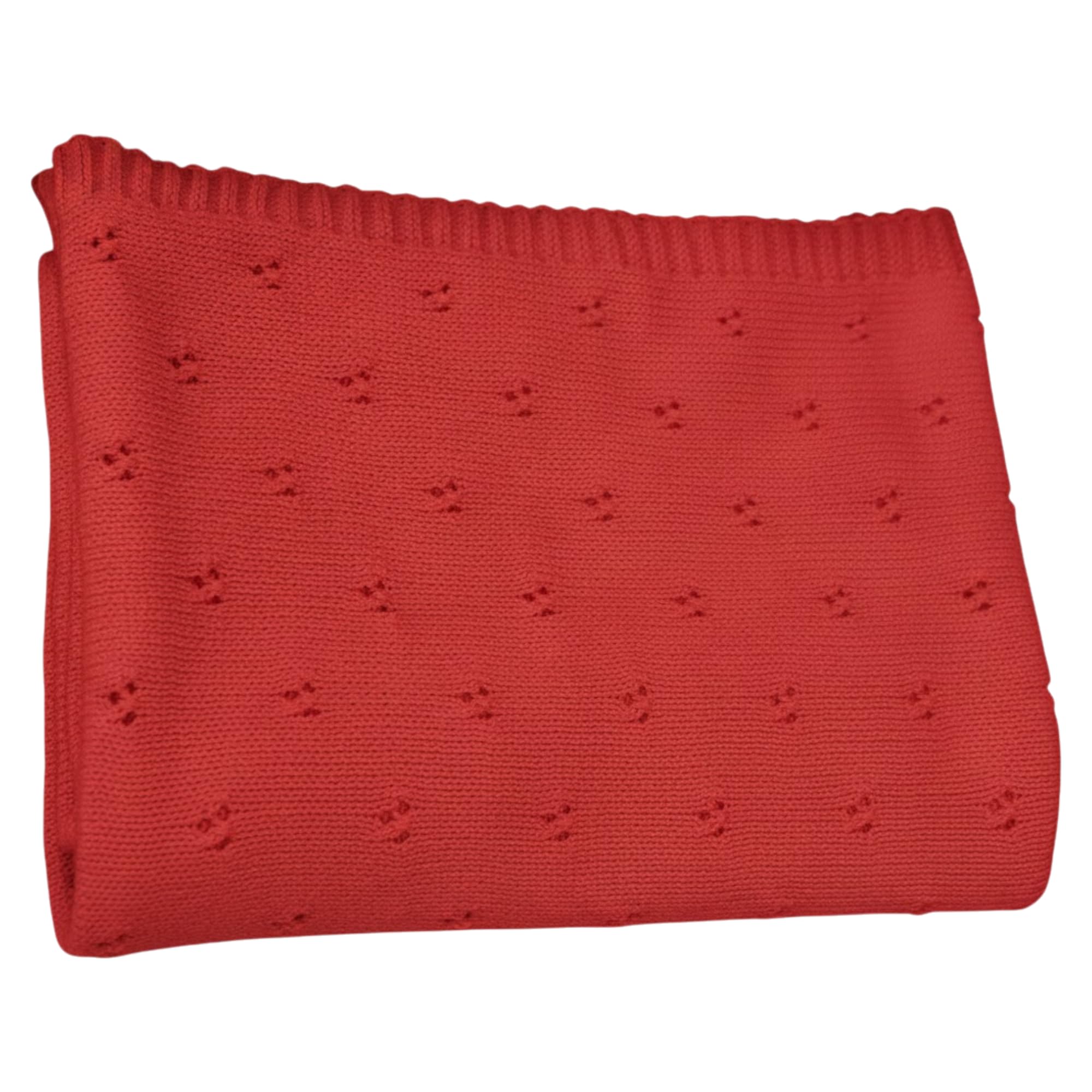 Grewear baby knit blanket with eyelet pattern for breathable comfort
