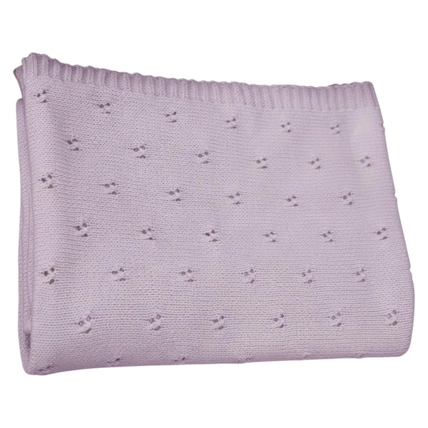 Grewear baby knit blanket with eyelet pattern for breathable newborn comfort.