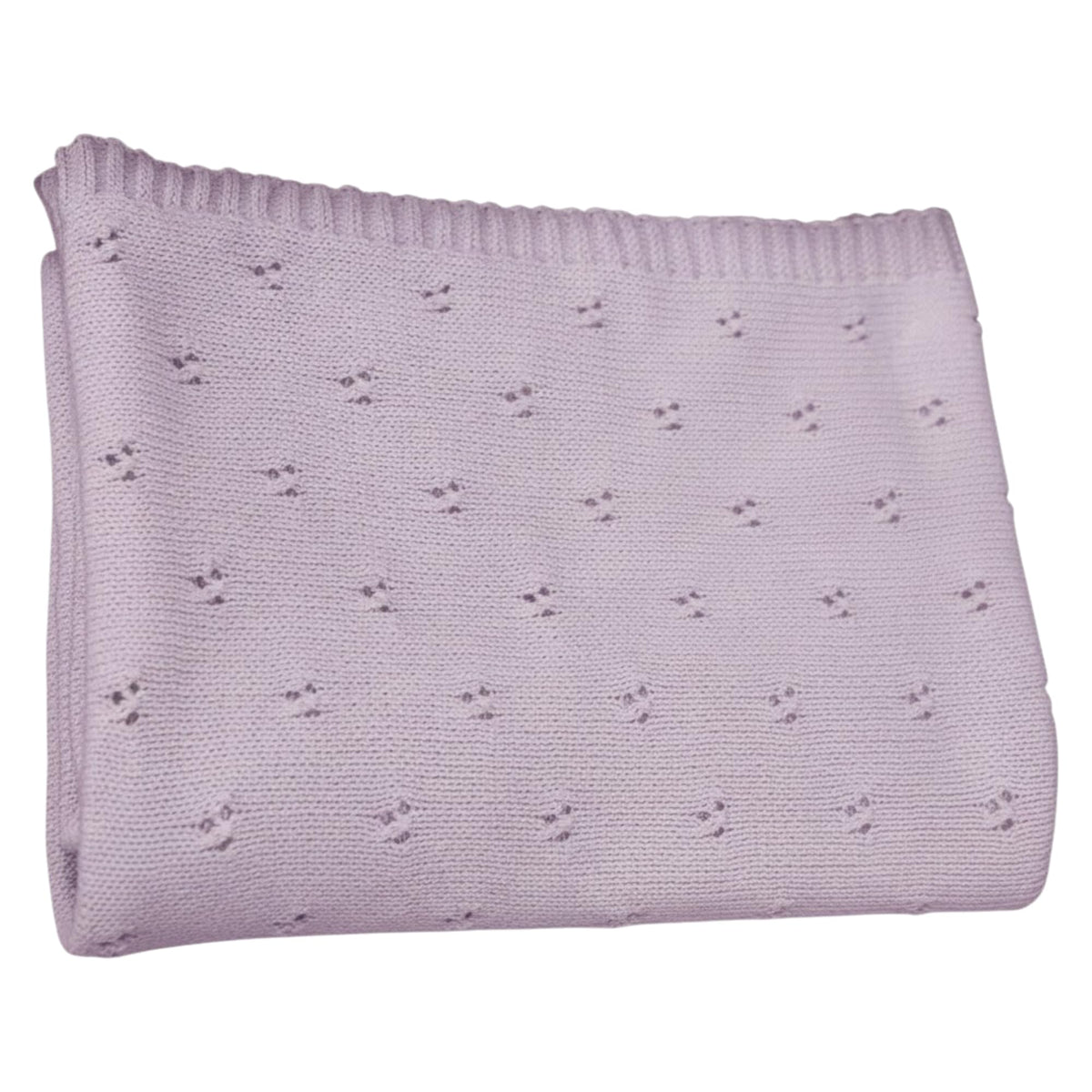 Grewear baby knit blanket with eyelet pattern for breathable newborn comfort.