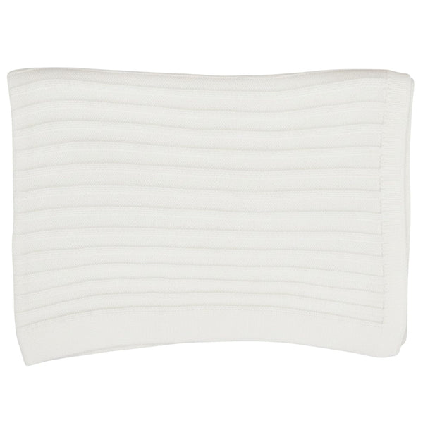 Grewear Baby Knit Blanket shows a ribbed pattern for timeless style and breathable comfort.