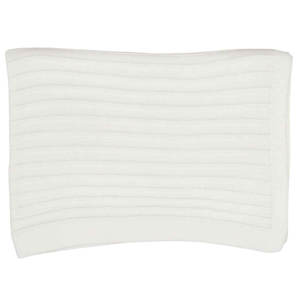 Grewear Baby Knit Blanket shows a ribbed pattern for timeless style and breathable comfort.