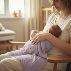 Grewear 100% cotton blanket highlights soft fabric for sensitive skin.