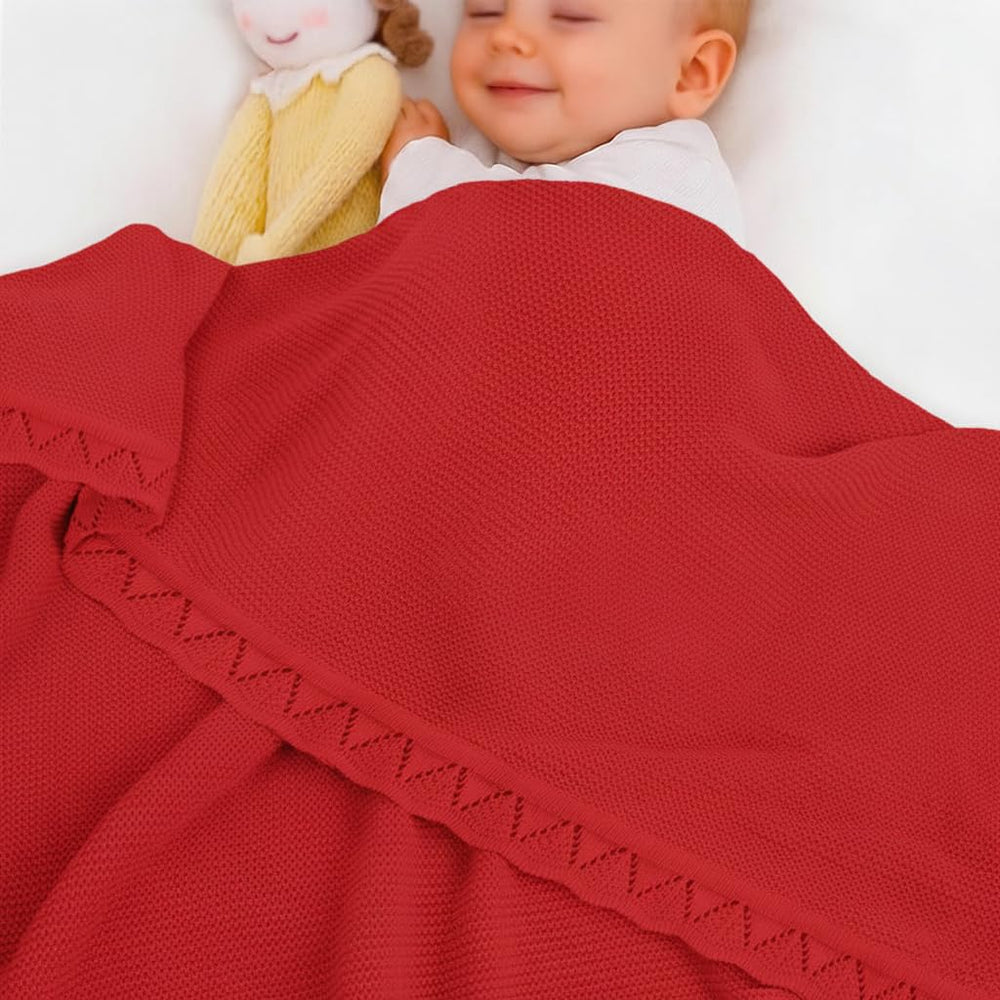 Grewear Baby Knit Blanket soft knit provides gentle all-season comfort.