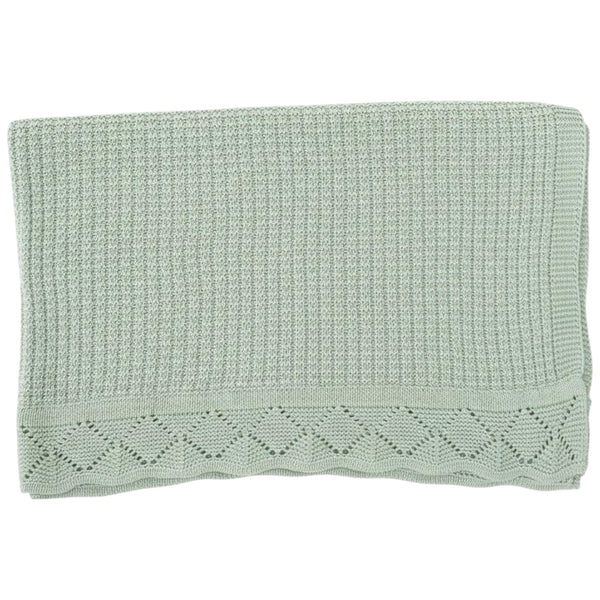 Grewear Baby Knit Blanket with waffle pattern for breathable newborn comfort.