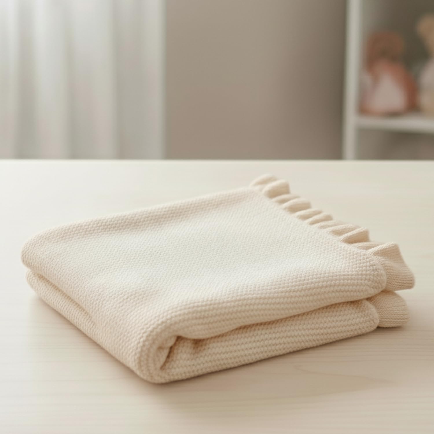 Grewear cotton baby blanket in stroller demonstrates versatile on-the-go use