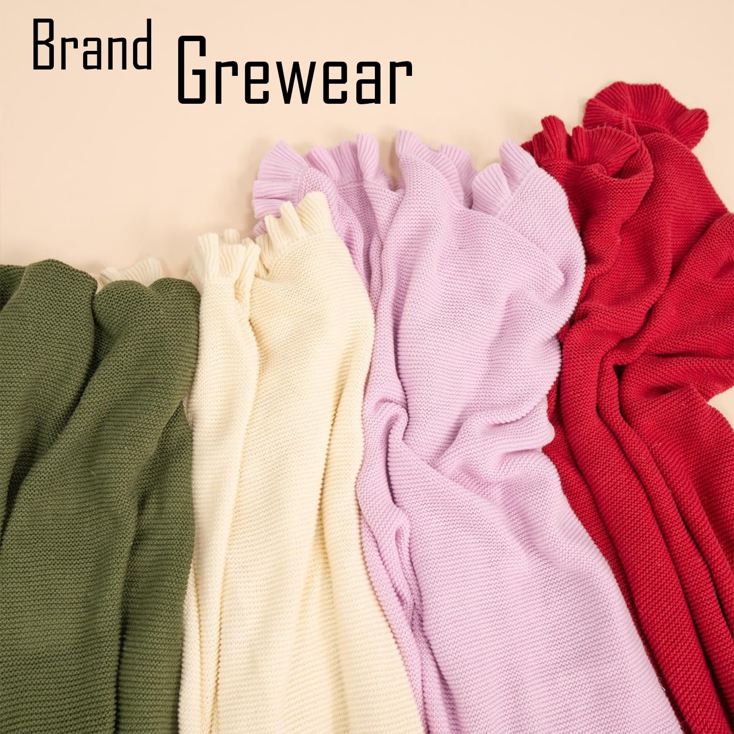 Grewear lavender blanket with ruffle edge for soothing aesthetic and easy access during feeds.